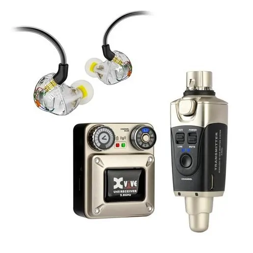 XVive XVive T9 U45 In-Ear Monitor Wireless System 5.8 GHz komplet nadajnik + odbiornik + monitory douszne słuchawki zestaw bezprzewodowy odsłuch