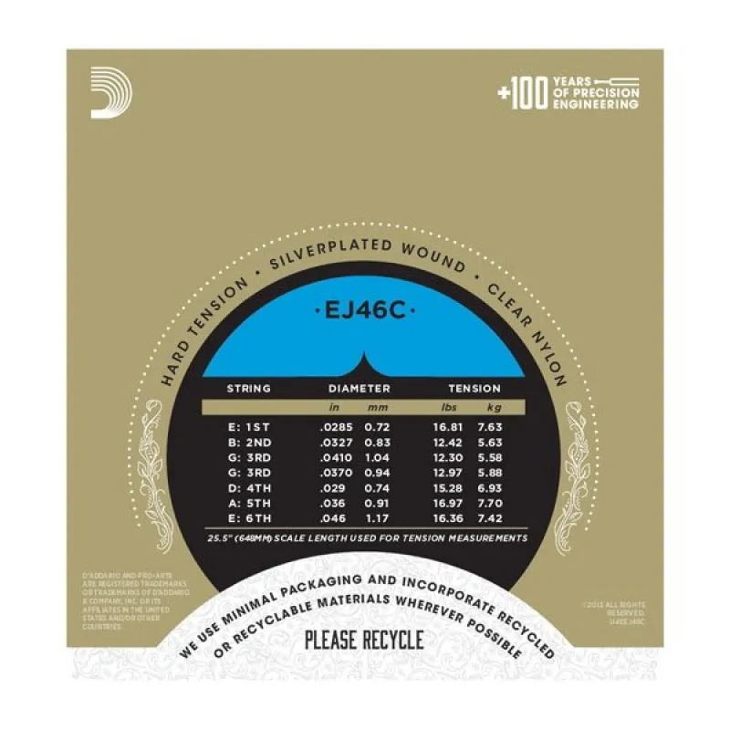 D'ADDARIO D'Addario EJ46C - Pro-Arte Composite, twardy naciąg - zdjecie 3