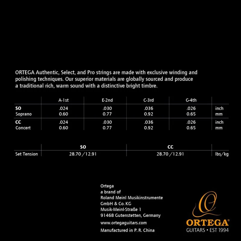 Ortega Ortega UKABK-SO Black Nylon Authentic Struny ukulele 26/28 - zdjecie 2