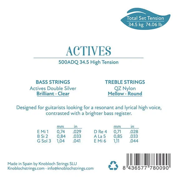 Knobloch Knobloch Strings ACTIVES Double Silver QZ Nylon 500ADQ - Struny do Gitary Klasycznej - zdjecie 2