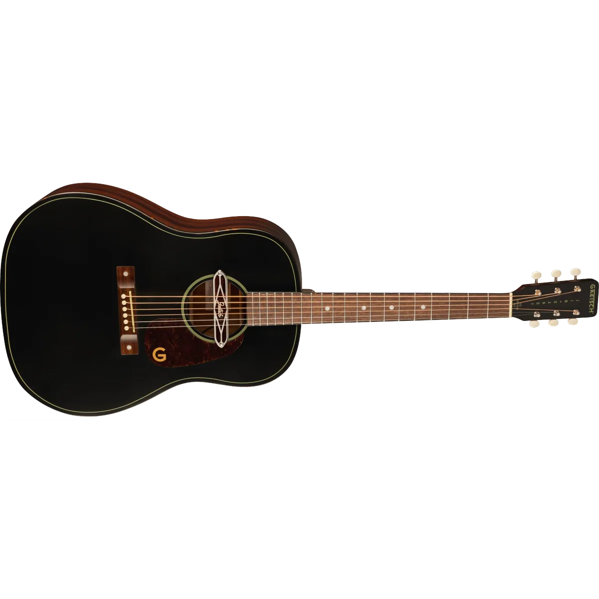 Gretsch Gretsch Deltoluxe Dreadnought Walnut Fingerboard Tortoiseshell Pickguard Black Top - zdjecie 3