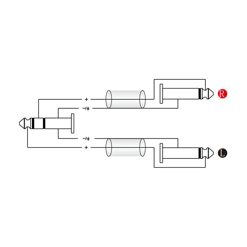 Roxtone Roxtone SAYC100L3 Kabel audio Jack 6.3mm stereo / 2 x Jack 6.3mm mono 3m - zdjecie 3