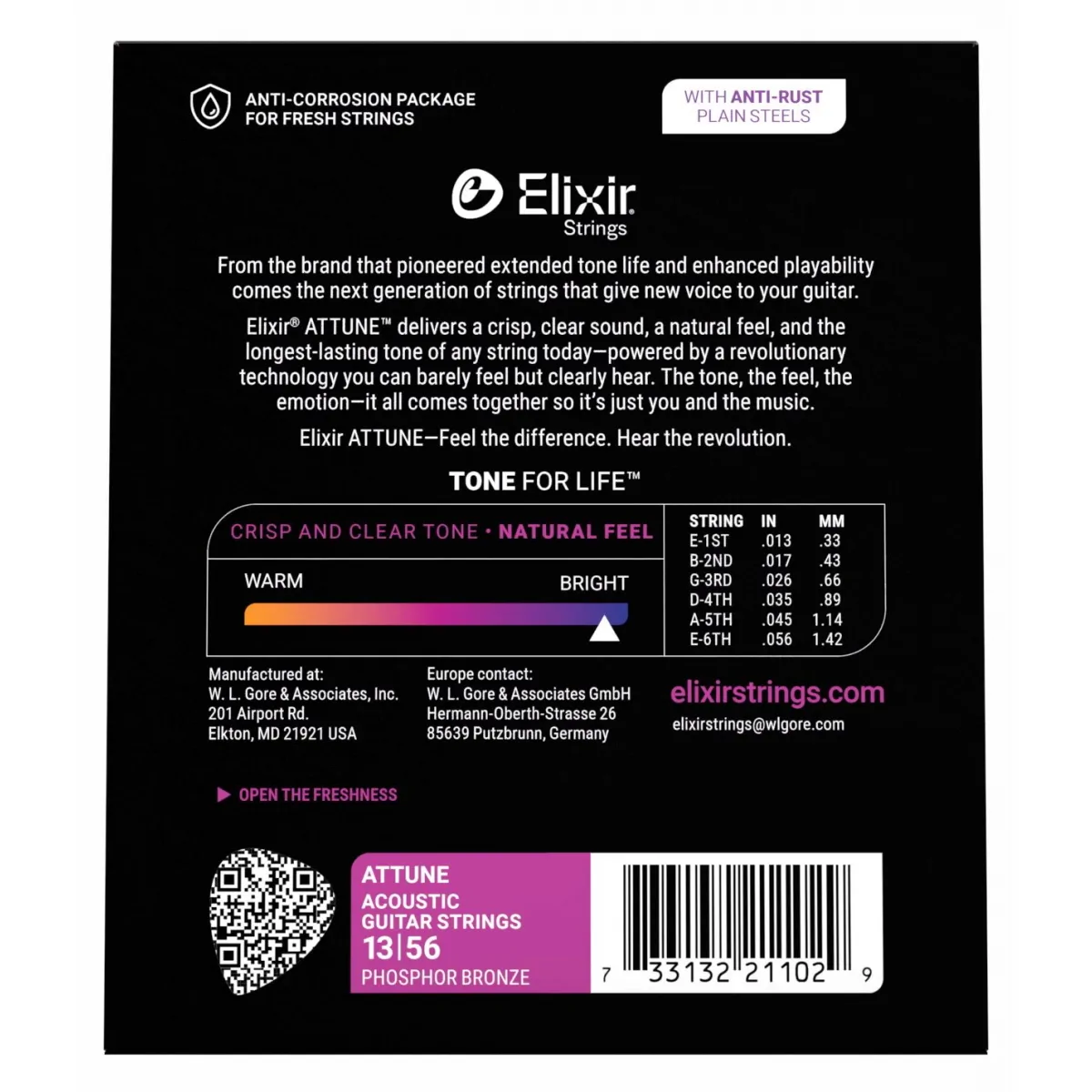 ELIXIR Elixir ATTUNE Phosphor Bronze Medium 13-56 - zdjecie 2