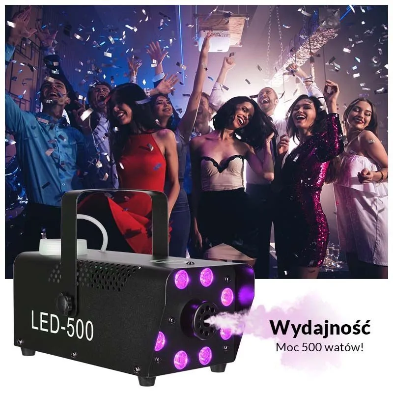 LIGHT4ME LIGHT4ME FOG 500 LED wytwornica dymu mgły na pilota - zdjecie 11
