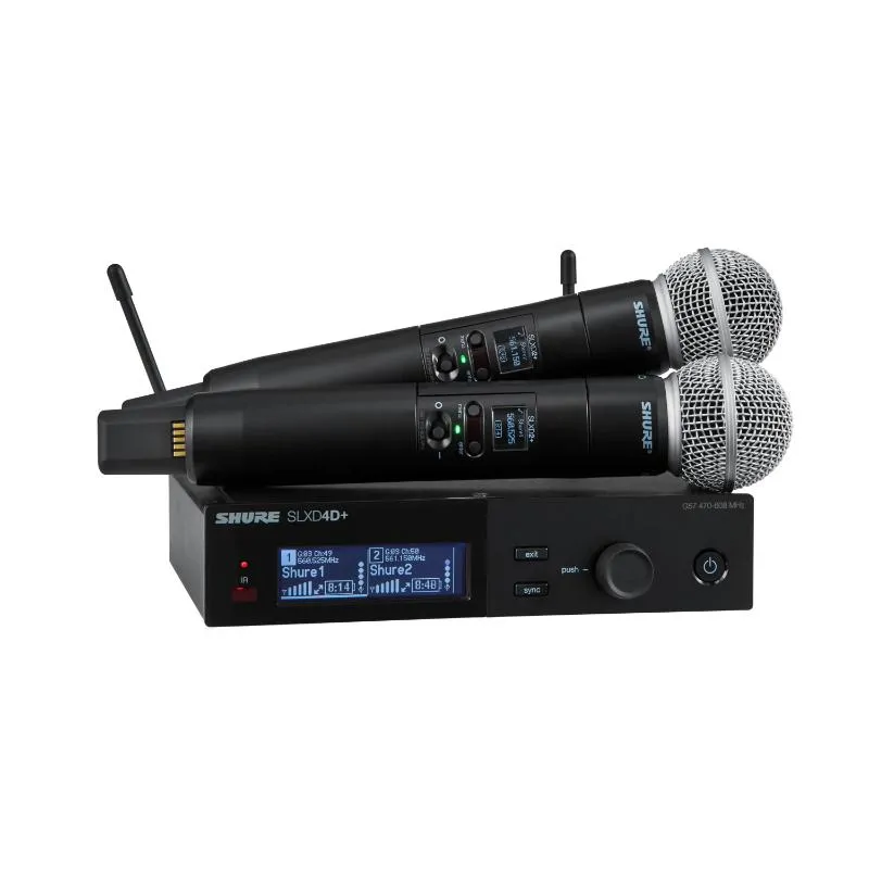 SHURE Shure SLXD24D+E/58-G65 - Podwójny cyfrowy system bezprzewodowy z dwoma nadajnikami/mikrofonami "do ręki