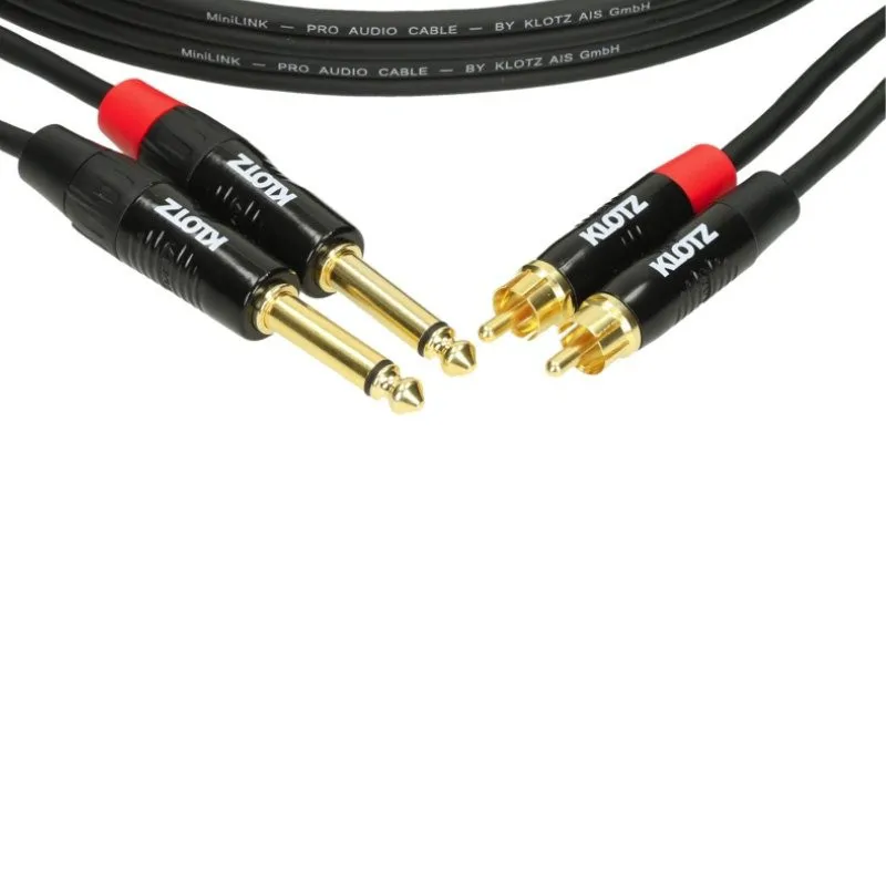 Klotz Klotz KT-CJ600 Twin Kable Czarny 6m 2xJack-2xRCA - zdjecie 2