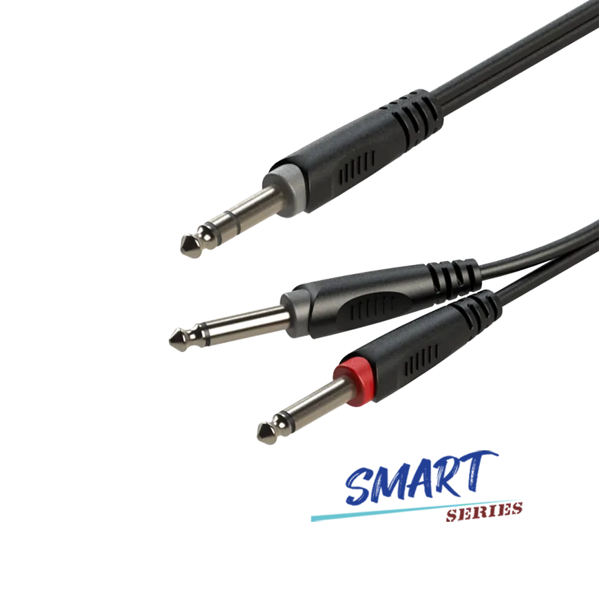 Roxtone Roxtone SAYC100L1 Kabel audio Jack 6.3mm stereo / 2 x Jack 6.3mm mono 1m