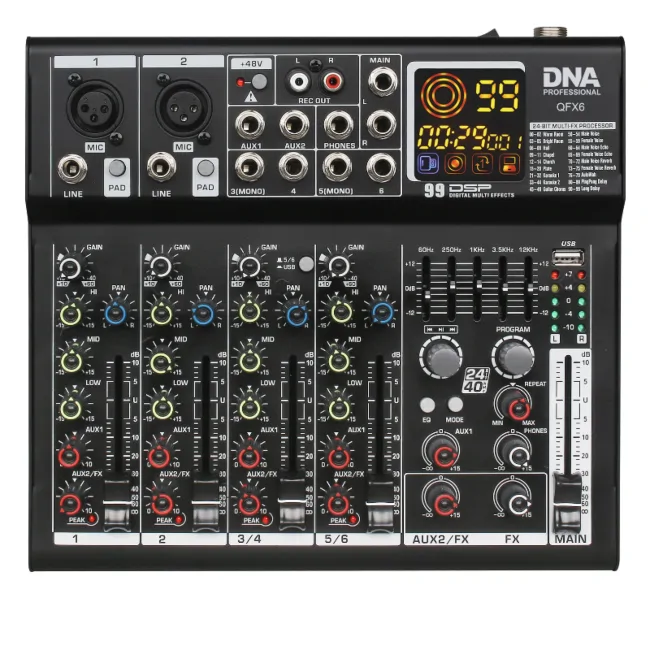 DNA DNA QFX6 analogowy mikser dźwięku 6 kanałów