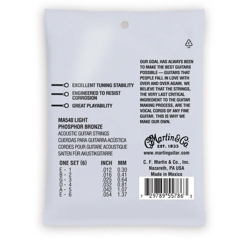MARTIN Martin MA540 Authentic 12-54 phosphor bronze struny akustyczne - zdjecie 2