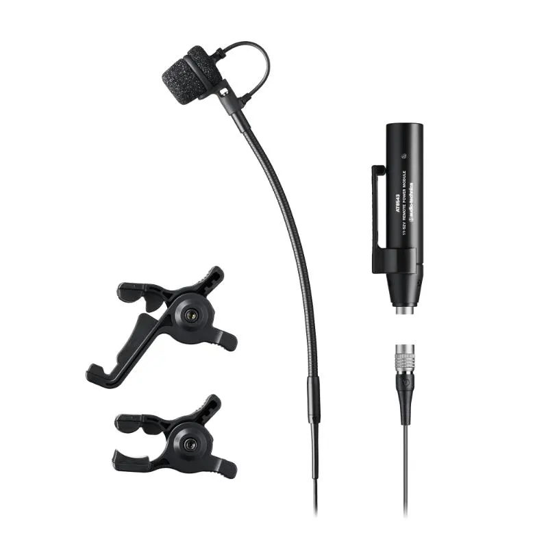 AUDIO TECHNICA Audio-technica ATM355VF - Mikrofon pojemnościowy do skrzypiec i fletu na gęsiej szyii z uchwytem, wtyk cW