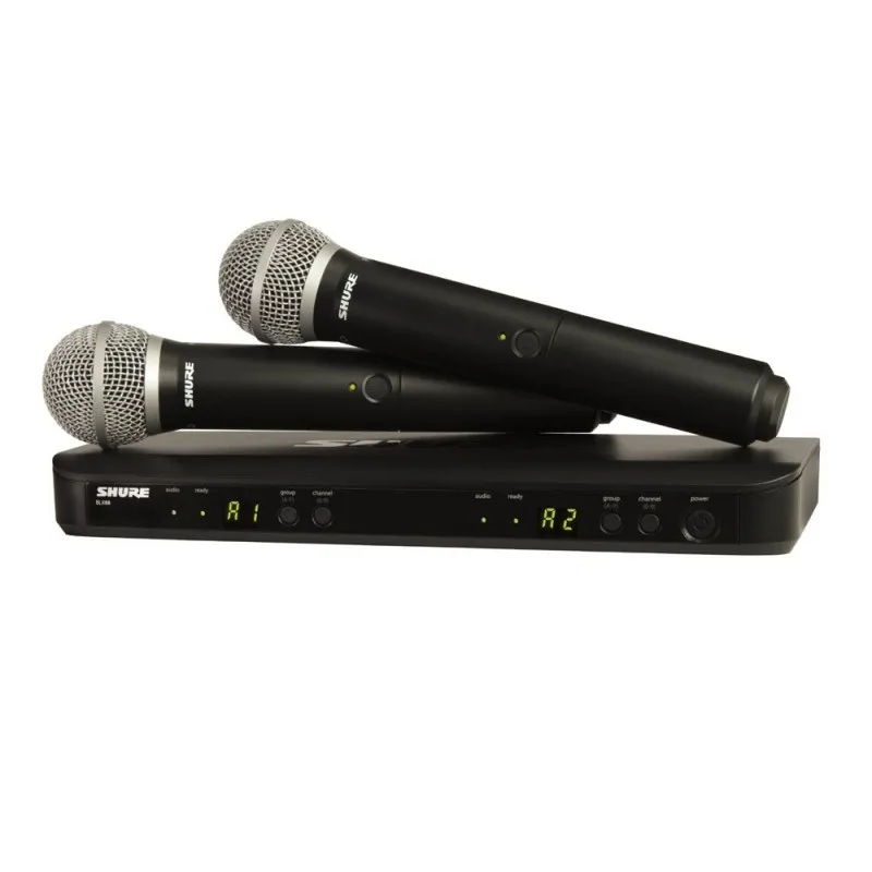 SHURE Shure BLX288E/PG58-H8E - System bezprzewodowy z podwójnym odbiornikiem i mikrofonami PGA58 (518-542 MHz)