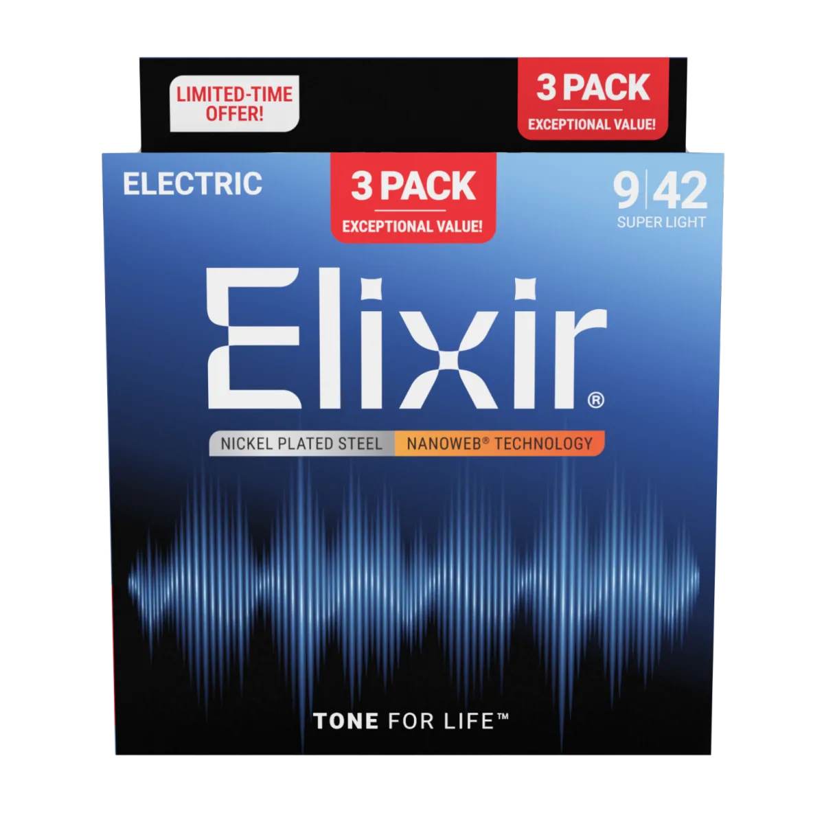 ELIXIR Elixir 9-42 3-pak Nanoweb struny do gitary akustycznej 16566