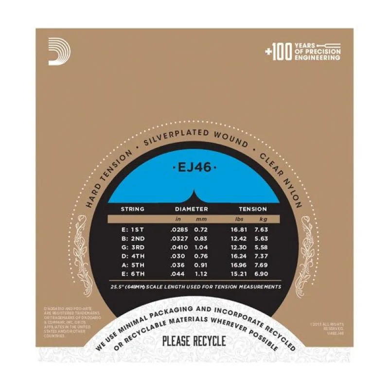 D'ADDARIO D'Addario EJ46 - Pro-Arte, twardy naciąg - zdjecie 3