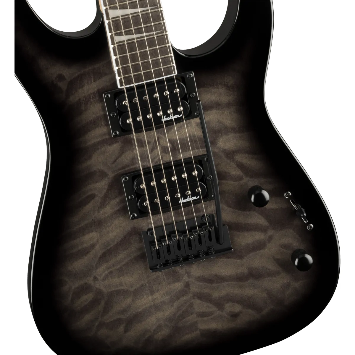 Jackson Jackson JS20 DKQ 2PT TR BL JS Series Dinky Amaranth Fingerboard Transparent Black Burst - zdjecie 3