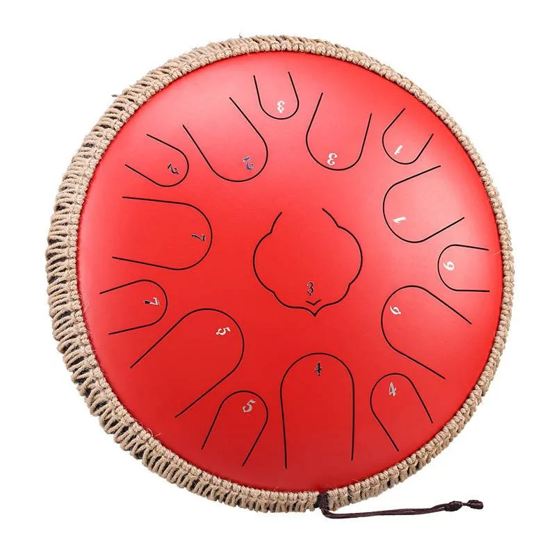 Hluru Tongue Drum Hluru Lotus TWR15-14 Red