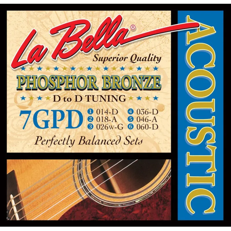 LA BELLA La Bella 7GPD 14-60 struny akustyczne strój D - zdjecie 2