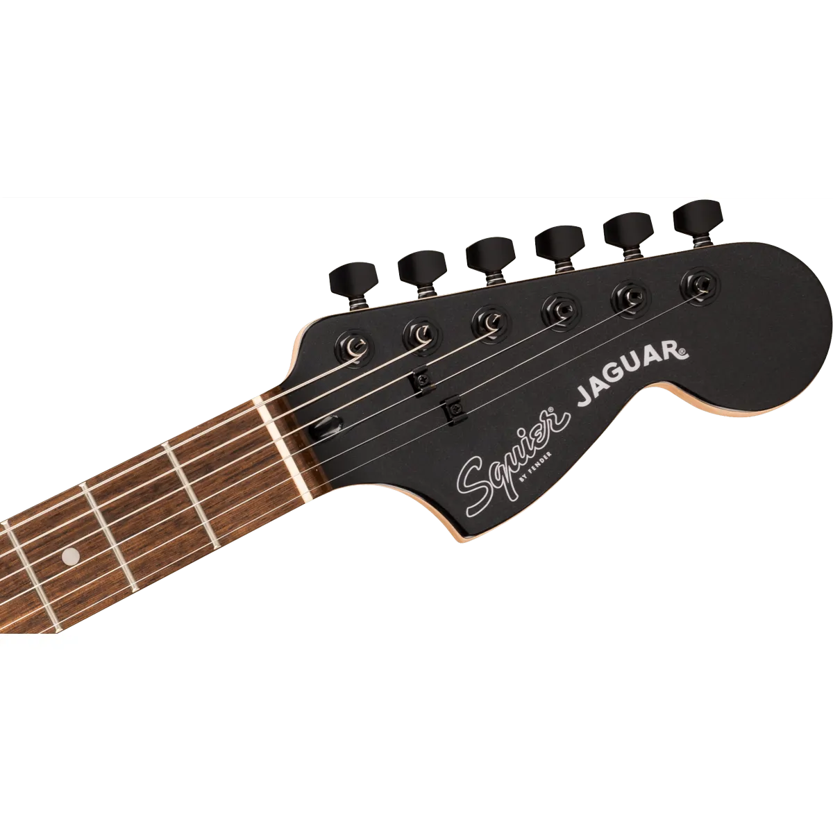Squier Squier FSR Affinity Jaguar Laurel Fingerboard Black Pickguard Black Hardware Matching Headstock Metallic Black - zdjecie 4