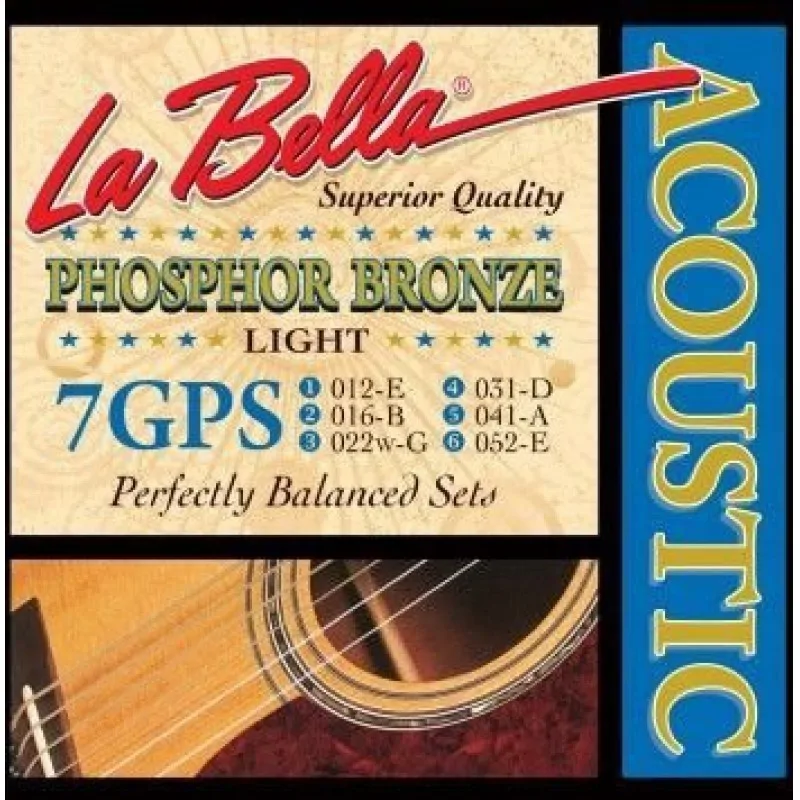 LA BELLA LA BELLA 7GPS Phosphor Bronze 12-52 - zdjecie 2