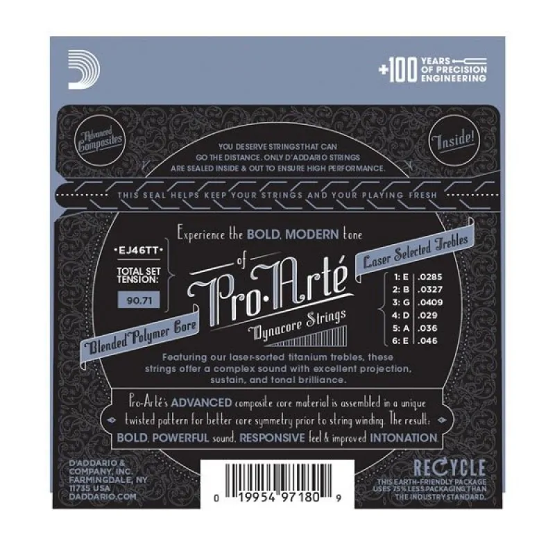 D'ADDARIO D'Addario EJ46TT struny do gitary klasycznej hard - zdjecie 3