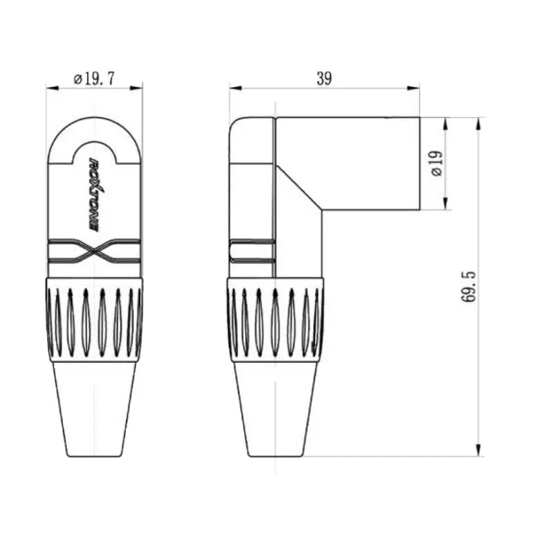 Roxtone Roxtone RX3RMP-NT Gniazdo kątowe typu XLR - zdjecie 4