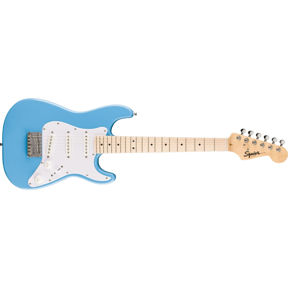 Squier Squier Mini Stratocaster Maple Fingerboard White Pickguard California Blue
