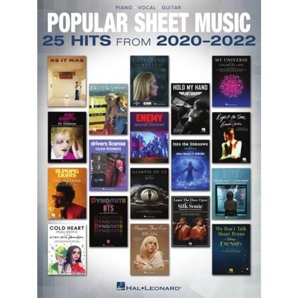 Hal Leonard Popular Sheet Music, 25 Hits from 2020-2022