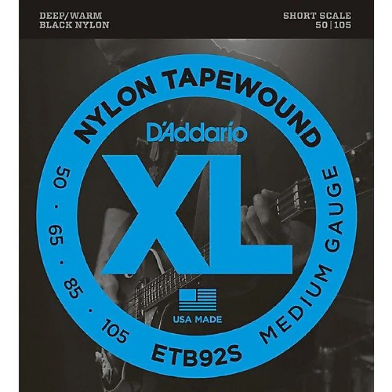 D'ADDARIO D'Addario ETB92S struny basowe nylon short scale krótka skala