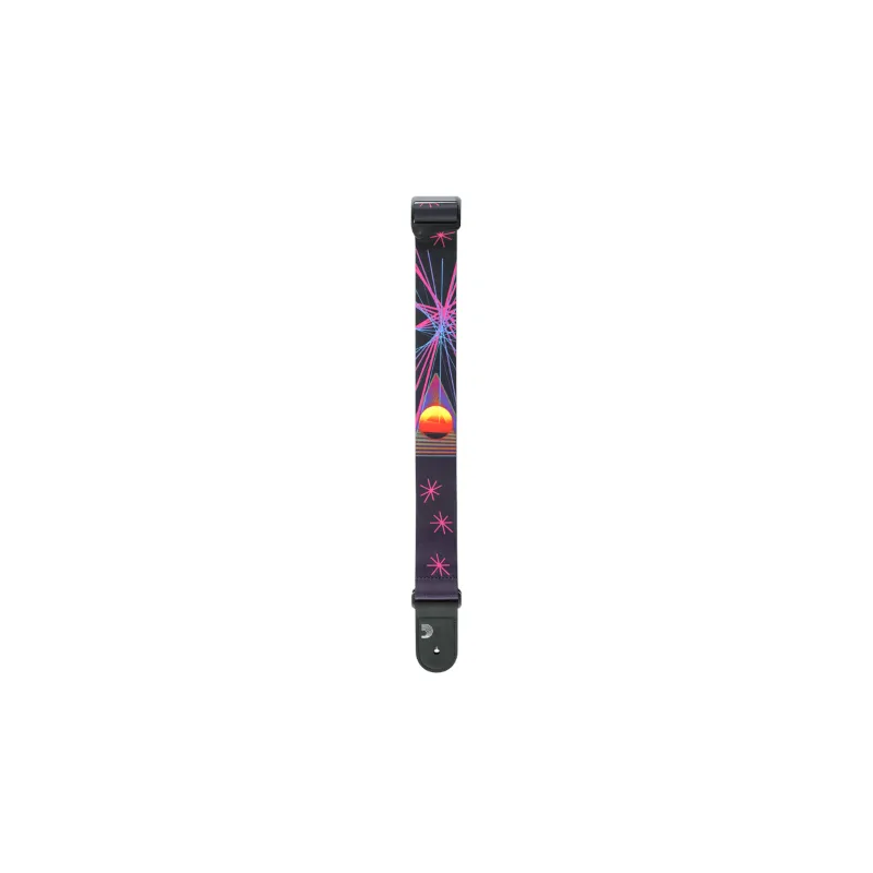 D'ADDARIO D'Addario 50RUN80 Outrun Polyester Guitar Strap Neon Stars - zdjecie 3