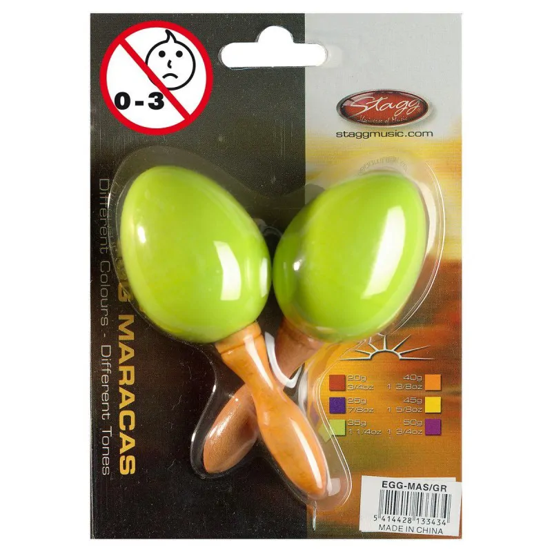 STAGG Stagg EGG MA S/GR - marakasy plastikowe zielone