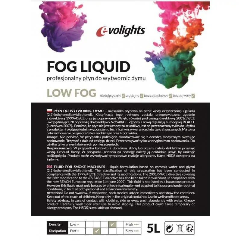 EVOLIGHTS EVOLIGHTS LOW FOG 5L płyn do ciężkiego dymu - zdjecie 2