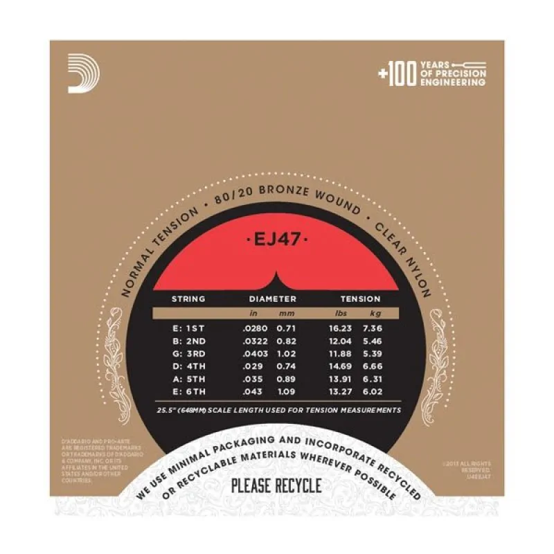 D'ADDARIO D'Addario EJ47 - Pro-Arte 80-20, normalny naciąg - zdjecie 3