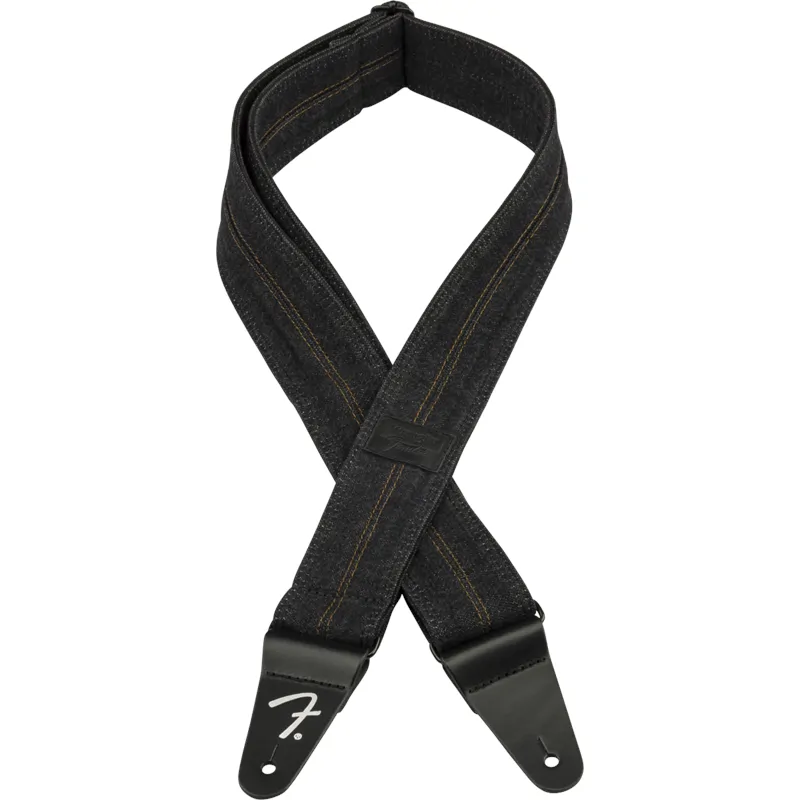 FENDER Fender x Wrangler Denim Strap Washed Black Stitch