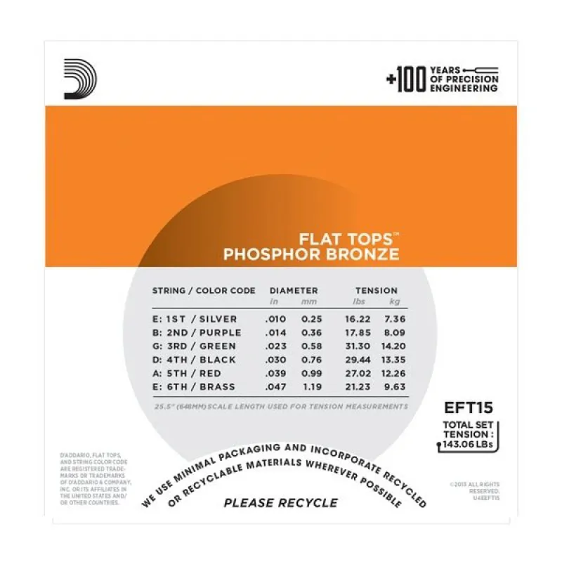 D'ADDARIO D'Addario EFT15 - Flat Tops 10-47 - zdjecie 3