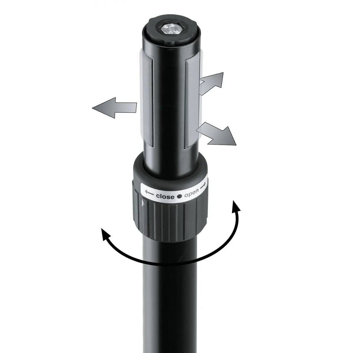 K&M K&M 21441-000-55 Adapter "Ring Lock" na statyw kolumnowy Czarny - zdjecie 2