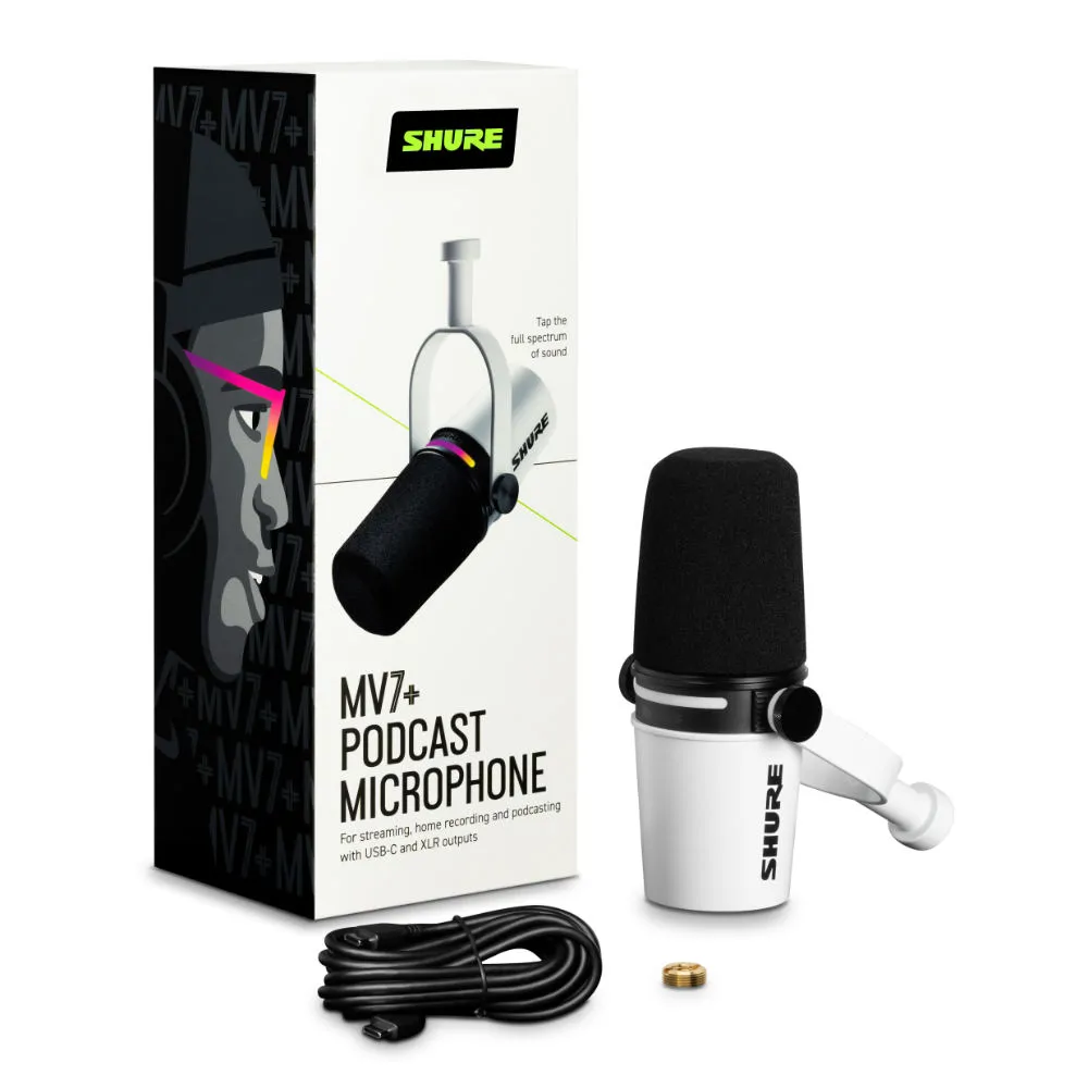 SHURE Shure MV7+ W mikrofon dynamiczny XLR / USB do podcast - zdjecie 4