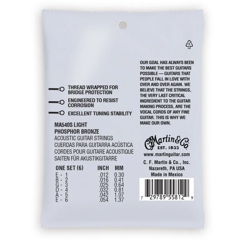 MARTIN Martin MA540S Authentic Marquis 12-54 phosphor bronze struny akustyczne - zdjecie 2