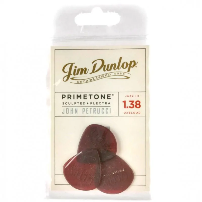 DUNLOP Dunlop 518PJP RD Primetone Jazz III 1,38mm Petrucci KOMPLET 3 sztuki