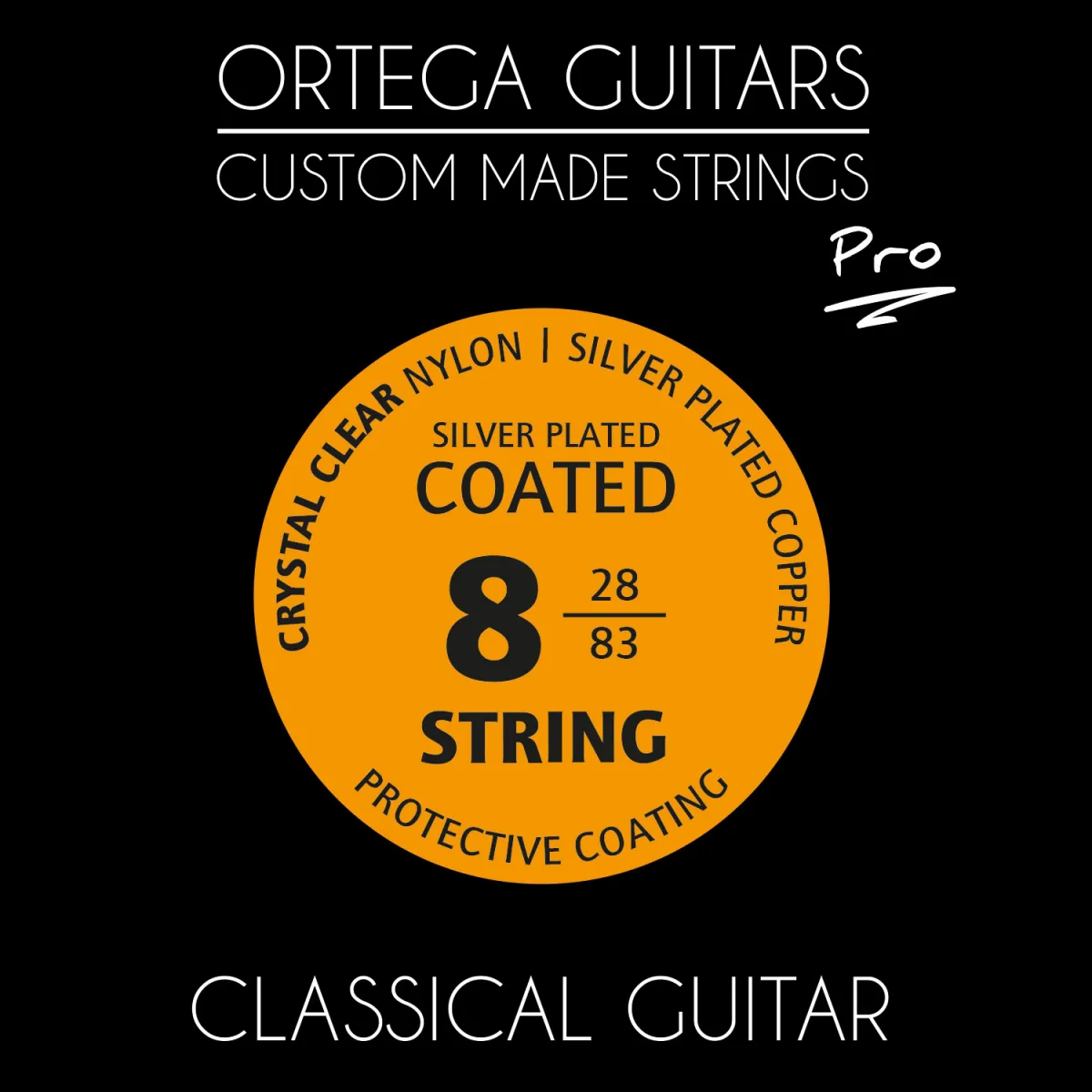 Ortega Ortega NYP8 Coated Pro Struny nylonowe do gitary 8-mio strunowej