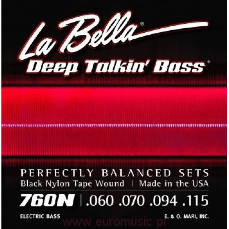 LA BELLA La Bella 760N struny do basu Black Nylon
