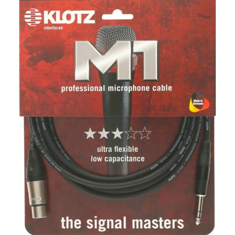 Klotz Klotz M1FS1K0500 kabel mikrofonowy XLR F - Jack 3p. 5m - zdjecie 2