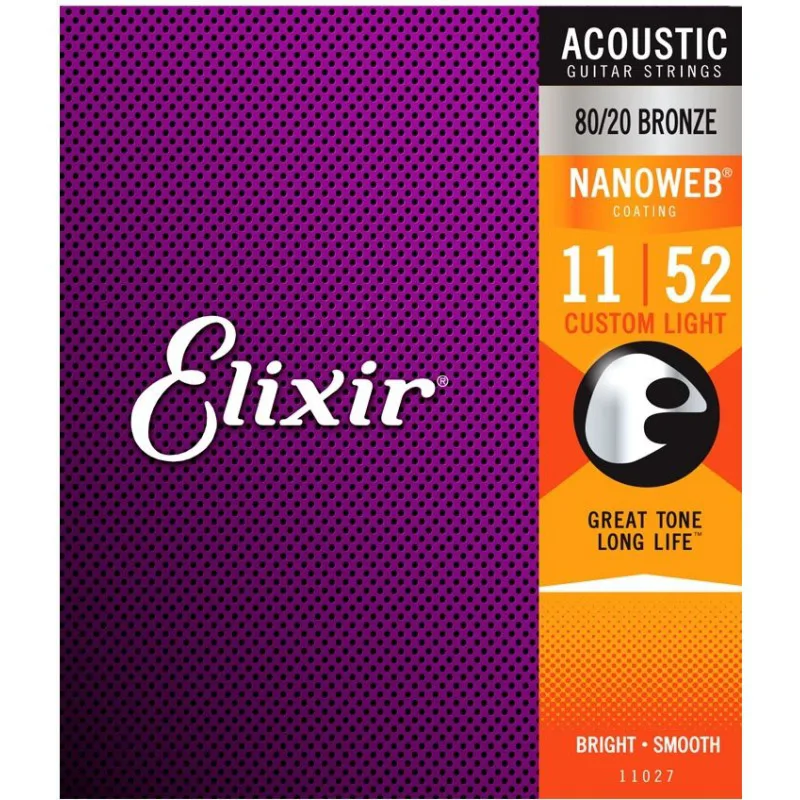 ELIXIR Elixir NanoWeb Bronze Custom Light 11-52 Struny do gitary akustycznej