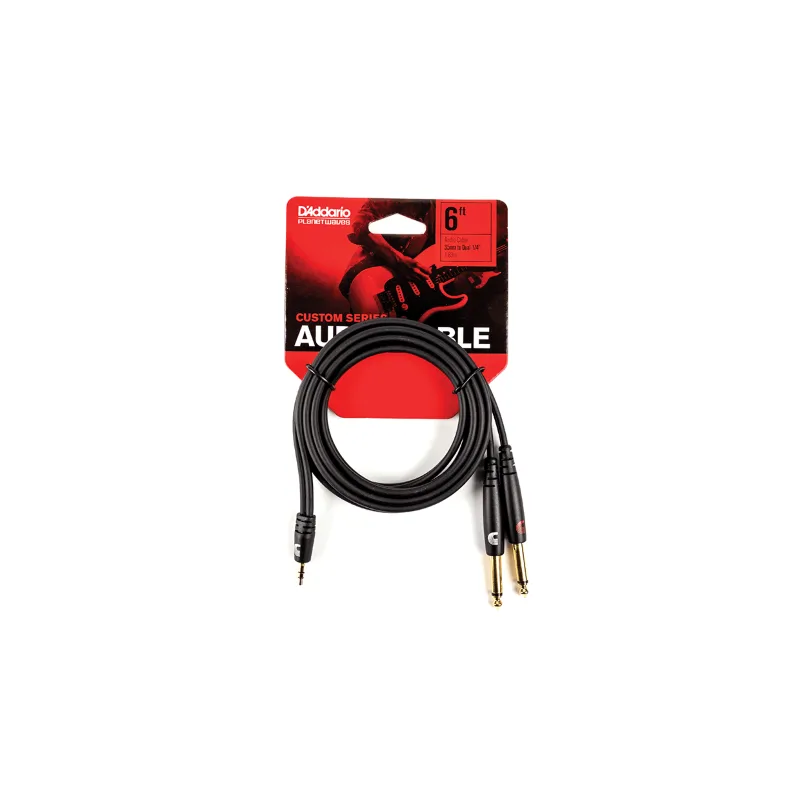 D'ADDARIO D'Addario PW-MPTS-06 Jack 3,5mm ST - 2xTS 1,8m - zdjecie 2