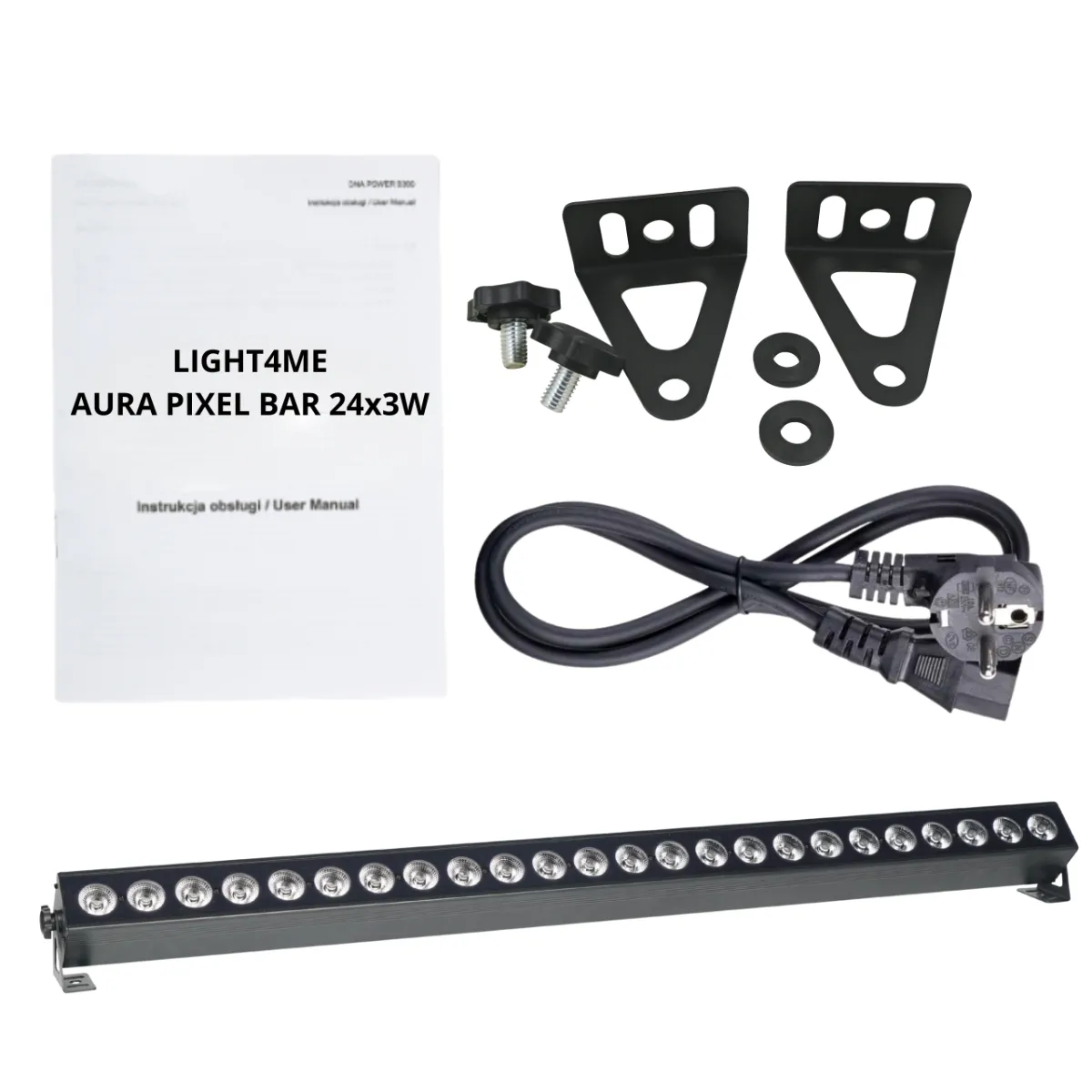 LIGHT4ME LIGHT4ME AURA PIXEL BAR 24x3W RGBW LED listwa oświetleniowa DMX efekt aura 96x0,2W RGB SMD 5050 dekoracja światłem 2x uchwyt montażowy - zdjecie 4