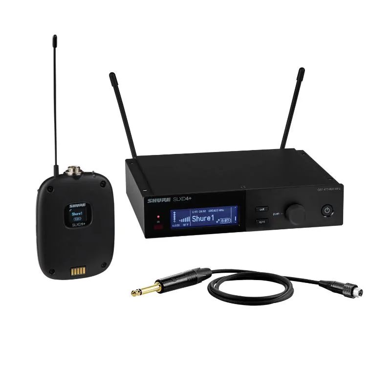 SHURE Shure SLXD14+E - Cyfrowy system bezprzewodowy z nadajnikiem bodypack i kablem gitarowym WA305