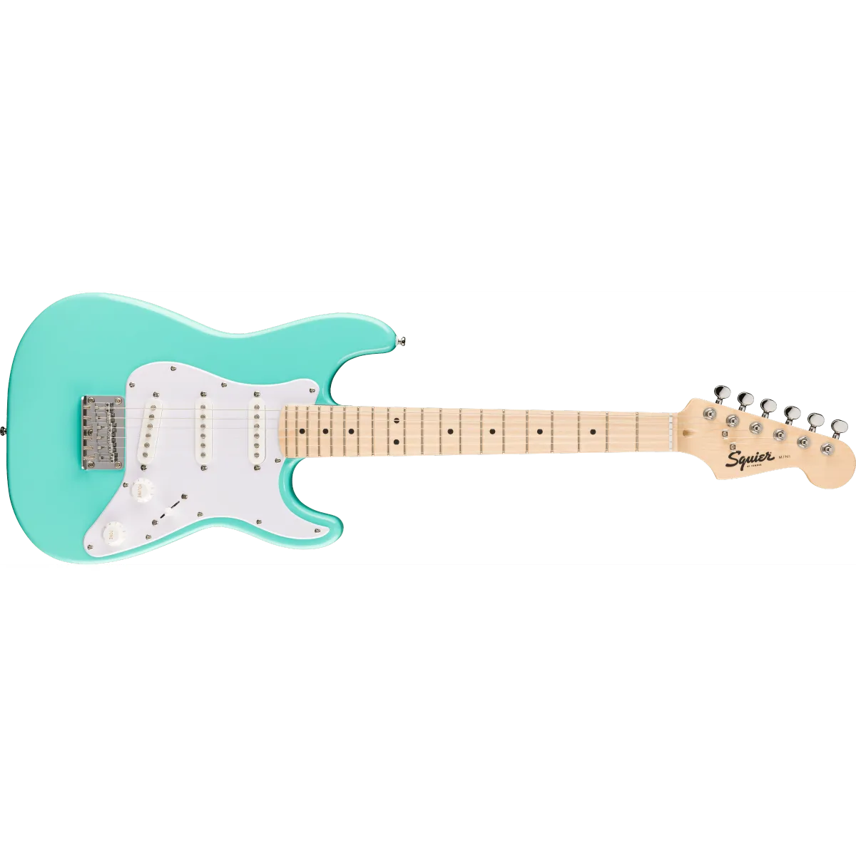 Squier Squier Mini Stratocaster Maple Fingerboard White Pickguard Sea Foam Green