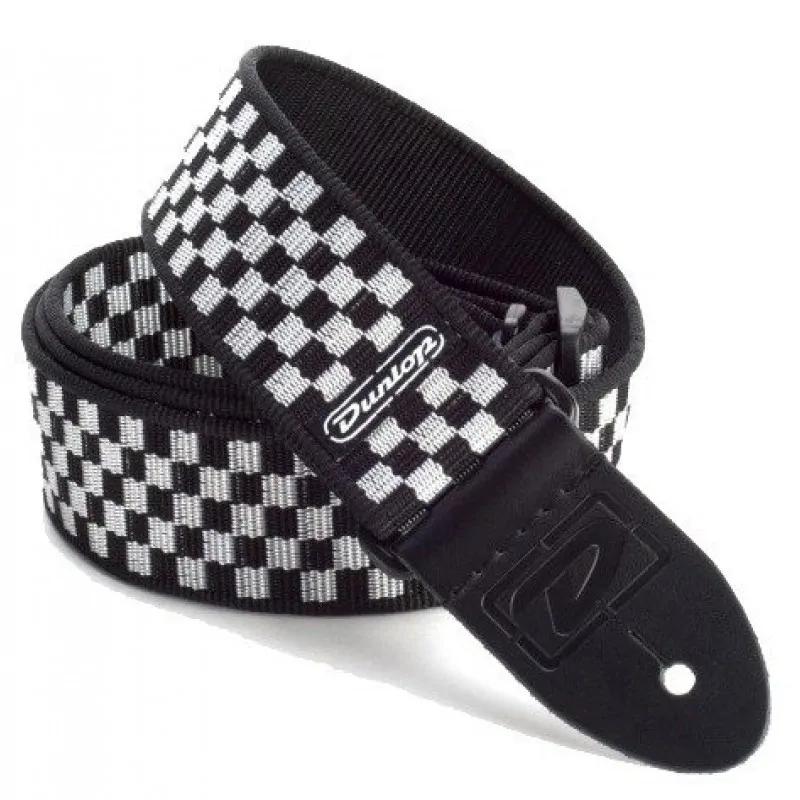 DUNLOP Dunlop D38-31BK Pasek Gitarowy B&W Check