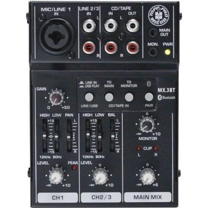 Topp Pro Topp Pro TP MX3BT - mikser analogowy - zdjecie 3