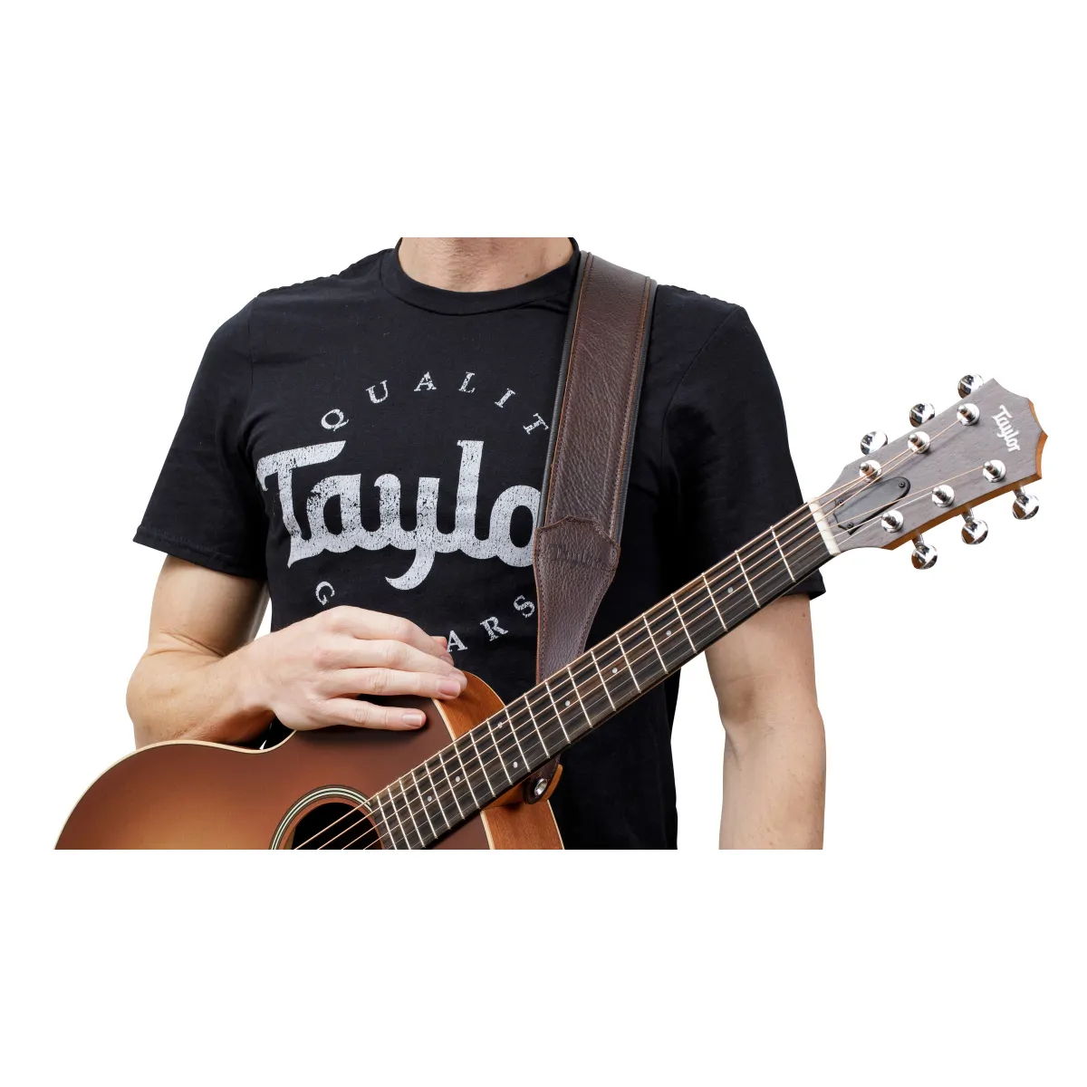 Taylor Guitars Taylor Koa Plus Leather, Black stiching Pas do gitary skórzany - zdjecie 2