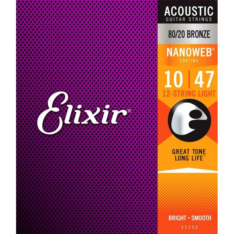 ELIXIR ELIXIR 10-47 BRONZE Light struny do 12-strunowej gitary