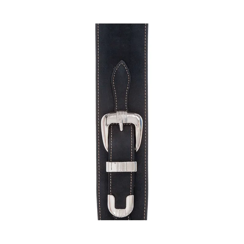 D'ADDARIO D'Addario 25LBB00 Belt Buckle Leather Guitar Strap Black - zdjecie 2